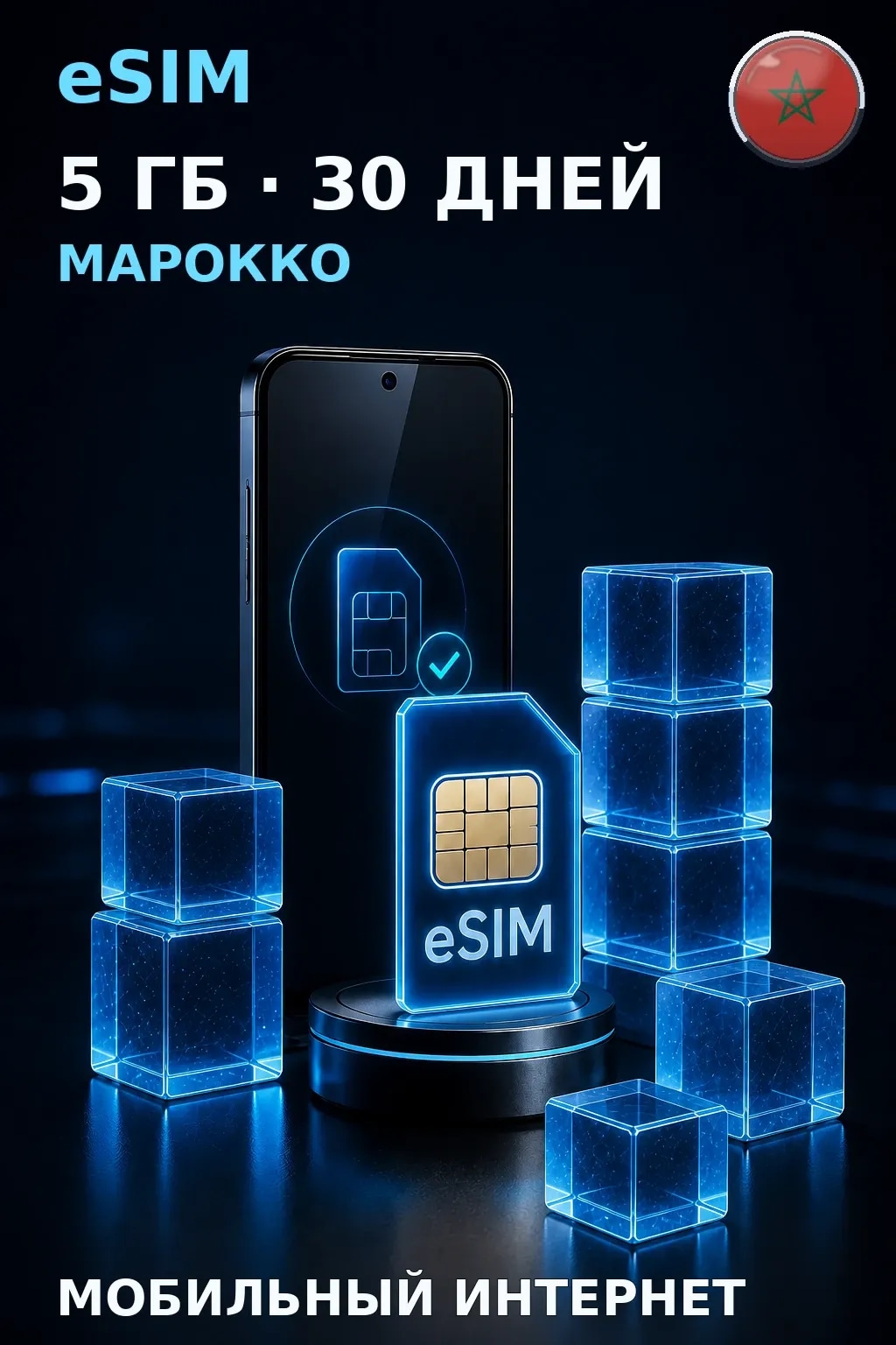 eSIM Марокко — 5 ГБ, 30 дней — интернет